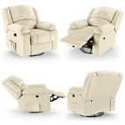 Poltrona Do Papai Reclinável Melim Glider Giratória Pu Bege F