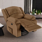 Poltrona Do Papai Reclinável Melim Glider Giratória Pu Carame