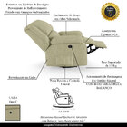 Poltrona Do Papai Reclinável Melim Glider Giratória Usb Linho