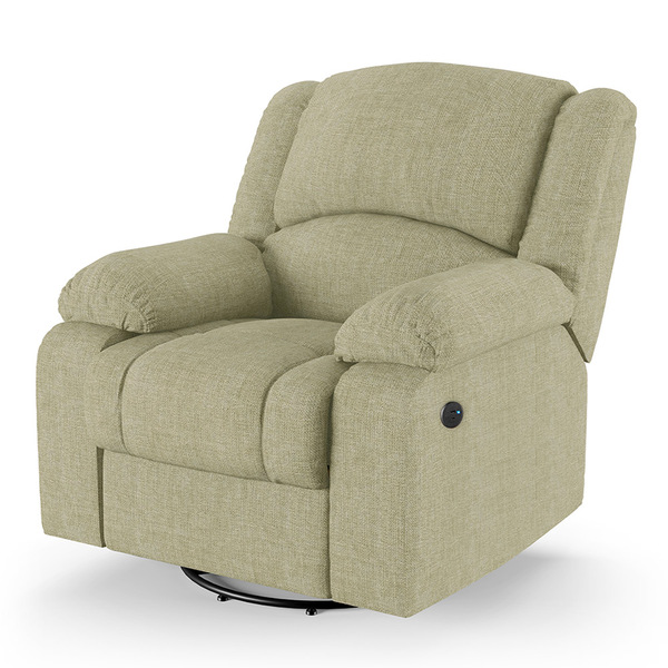 Poltrona Do Papai Reclinável Melim Glider Giratória Usb Linho