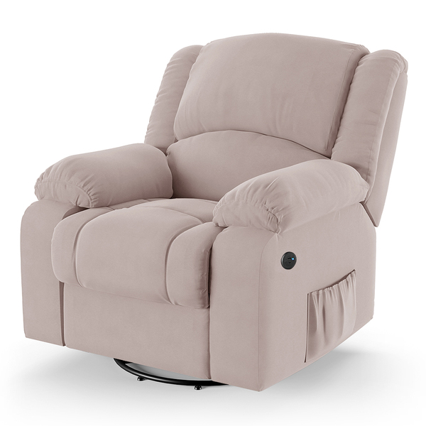 Poltrona Do Papai Reclinável Melim Glider Giratória Usb Velud