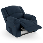 Poltrona Do Papai Reclinável Melim Power Elétrica Veludo Azul