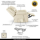 Poltrona Do Papai Reclinável Melim Power Touch Pu Bege Fh1 -