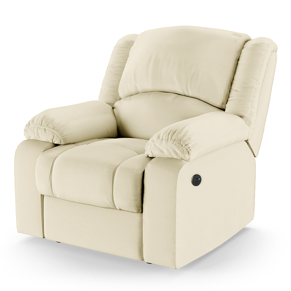 Poltrona Do Papai Reclinável Melim Power Touch Usb Pu Bege Fh