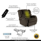 Poltrona Do Papai Reclinável Napoli Elétrica Botão Led Massag