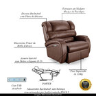 Poltrona Do Papai Reclinável Napoli Elétrica Botão Led Pu Mar