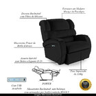 Poltrona Do Papai Reclinável Napoli Elétrica Botão Led Pu Pre