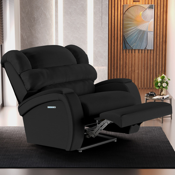 Poltrona Do Papai Reclinável Napoli Elétrica Botão Led Pu Pre