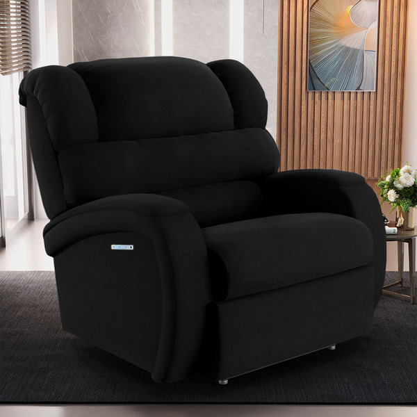 Poltrona Do Papai Reclinável Napoli Elétrica Botão Led Veludo