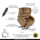 Poltrona Do Papai Reclinável Napoli Elevação Lift Elétrico Pu