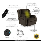 Poltrona Do Papai Reclinável Napoli Glider Giratória Massagem