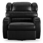 Poltrona Do Papai Reclinável Napoli Glider Giratória Pu Preto