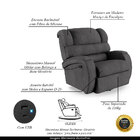 Poltrona Do Papai Reclinável Napoli Glider Giratória Usb Linh