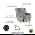 Poltrona Do Papai Reclinável Napoli Glider Giratória Usb Pu C