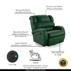 Poltrona Do Papai Reclinável Napoli Glider Giratória Usb Pu F