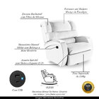 Poltrona Do Papai Reclinável Napoli Glider Giratória Usb Pu F