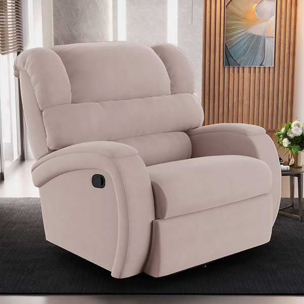 Poltrona Do Papai Reclinável Napoli Glider Giratória Veludo R