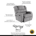 Poltrona Do Papai Reclinável Napoli Manual Gatilho Linho Cinz