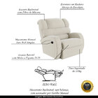 Poltrona Do Papai Reclinável Napoli Manual Gatilho Veludo Beg