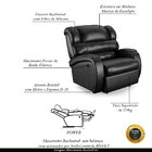 Poltrona Do Papai Reclinável Napoli Power Elétrica Pu Brilho