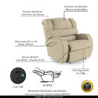Poltrona Do Papai Reclinável Napoli Power Touch Usb Linho Beg