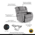 Poltrona Do Papai Reclinável Napoli Power Touch Usb Linho Cin