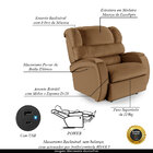 Poltrona Do Papai Reclinável Napoli Power Touch Usb Pu Carame