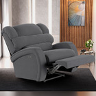 Poltrona Do Papai Reclinável Napoli Power Touch Veludo Cinza