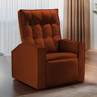 Poltrona Do Papai Reclinável Ocre Em Veludo Berlian