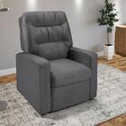 Poltrona Do Papai Reclinável Paris Suede Cinza