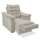 Poltrona Do Papai Reclinável Retrátil Roma Veludo Bege - Loja