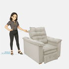 Poltrona Do Papai Reclinável Retrátil Roma Veludo Marrom - Lo