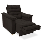 Poltrona Do Papai Reclinável Retrátil Roma Veludo Marrom - Lo