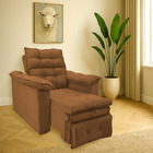 Poltrona Do Papai Reclinável Retrátil Roma Veludo Terracota -