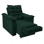 Poltrona Do Papai Reclinável Retrátil Roma Veludo Verde Escur