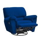 Poltrona Do Papai Reclinável Retrátil Suede Azul Marinho