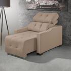 Poltrona Do Papai Reclinável Retrátil Suede Bege Claro