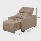 Poltrona Do Papai Reclinável Retrátil Suede Bege Claro