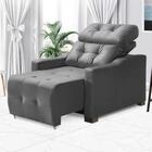 Poltrona Do Papai Reclinável Retrátil Suede Cinza