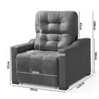 Poltrona Do Papai Reclinável Retrátil Suede Cinza