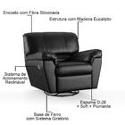 Poltrona Do Papai Reclinável Retrátil Taty D05 Corano Preto -