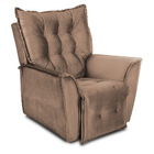 Poltrona Do Papai Reclinável Ruthi Veludo  Kaki L05 - D'rossi