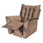 Poltrona Do Papai Reclinável Ruthi Veludo L05 - D'rossi - Kaki