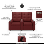 Poltrona Do Papai Reclinável Sala De Cinema Movie 2 Lugares M