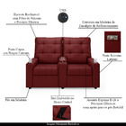 Poltrona Do Papai Reclinável Sala De Cinema Movie 2 Lugares M