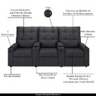 Poltrona Do Papai Reclinável Sala De Cinema Movie 3 Lugares M