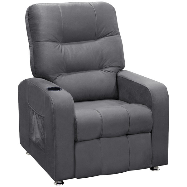 Poltrona Do Papai Reclinável San Diego C/ Porta Copo - Suede