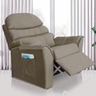 Poltrona Do Papai Reclinável Suede Bege Ayla Art Estofados