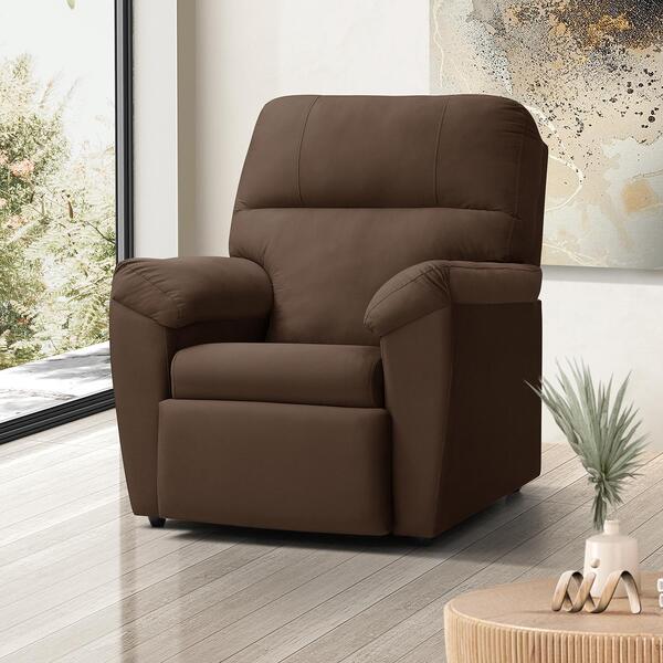 Poltrona Do Papai Reclinável Suede Marrom Madrid Luapa Estofa
