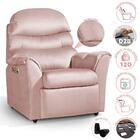 Poltrona Do Papai Reclinável Suede Rosê Grécia Luapa Rosê